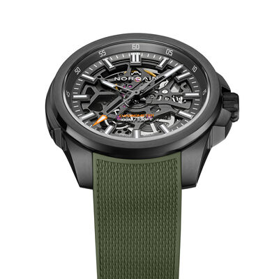 NORQAIN Independence Skeleton Anthracite Dial Watch, 40mm