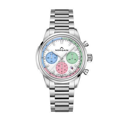 NORQAIN Freedom 60 Chrono &ldquo;ENJOY LIFE&rdquo; Special Edition White Dial Watch, 40mm