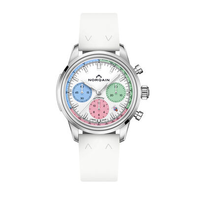 NORQAIN Freedom 60 Chrono &ldquo;ENJOY LIFE&rdquo; Special Edition White Dial Watch, 40mm