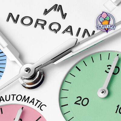 NORQAIN Freedom 60 Chrono &ldquo;ENJOY LIFE&rdquo; Special Edition White Dial Watch, 40mm