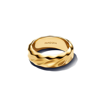 Pandora Rippled Wide Band Ring