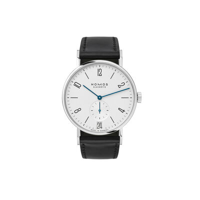 NOMOS Tangente 38 Date White Silver Dial Watch, 37.5mm