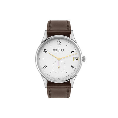 NOMOS Minimatik 39 Date Gold White Dial Watch, 39.5mm