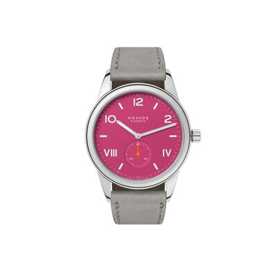 NOMOS Club Campus Deep Pink Dial Watch, 36mm