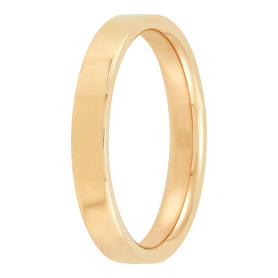 Yellow Gold Polished Pipe Comfort Fit 3mm Band 14K