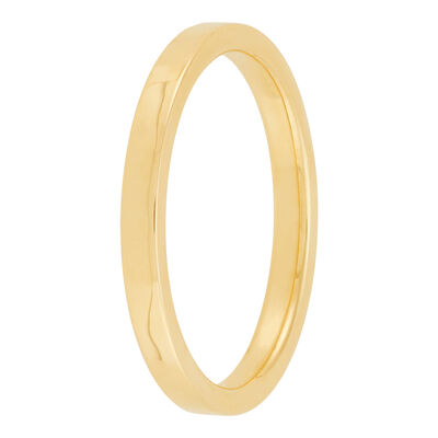 Yellow Gold Polished Pipe Comfort Fit 2mm Band 14K