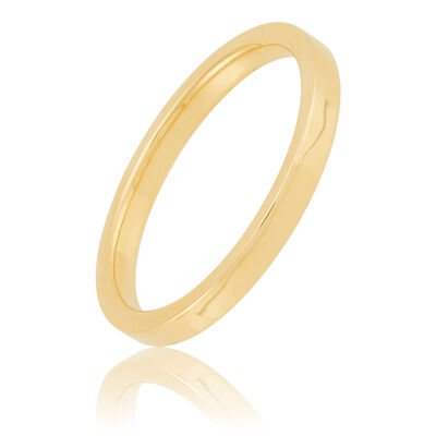 Yellow Gold Polished Pipe Comfort Fit 2mm Band 18K