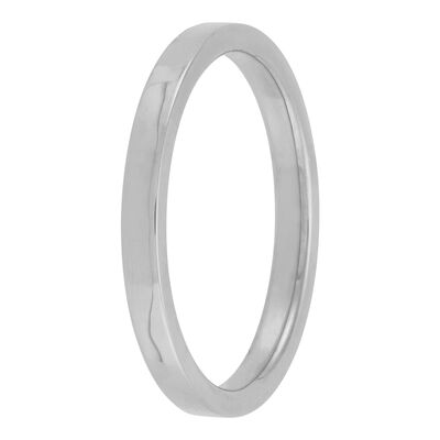 White Gold Polished Pipe Comfort Fit 2mm Band 18K