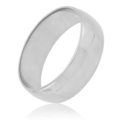White Gold Polished Rounded 7mm Band 18K