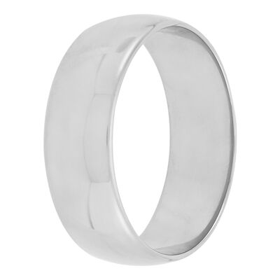 White Gold Polished Rounded 7mm Band 18K