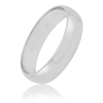 Polished Rounded 5mm Band in Platinum