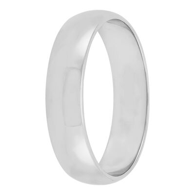Polished Rounded 5mm Band in Platinum