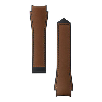 TAG Heuer Calibre E5 Brown Leather and Rubber Strap, 45mm