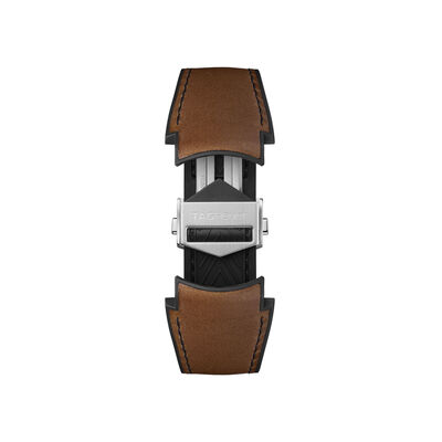 TAG Heuer Calibre E5 Brown Leather and Rubber Strap, 45mm