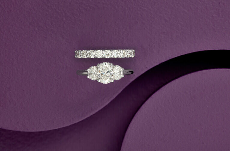 Engagement Ring and Wedding Band Set