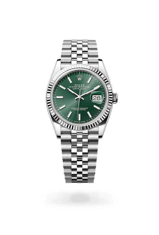 rolex datejust in white rolesor - combination of oystersteel and white gold, m126234-0051 - ben bridge