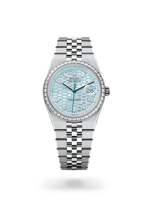 rolex land-dweller in platinum, m127286tbr-0001 - ben bridge