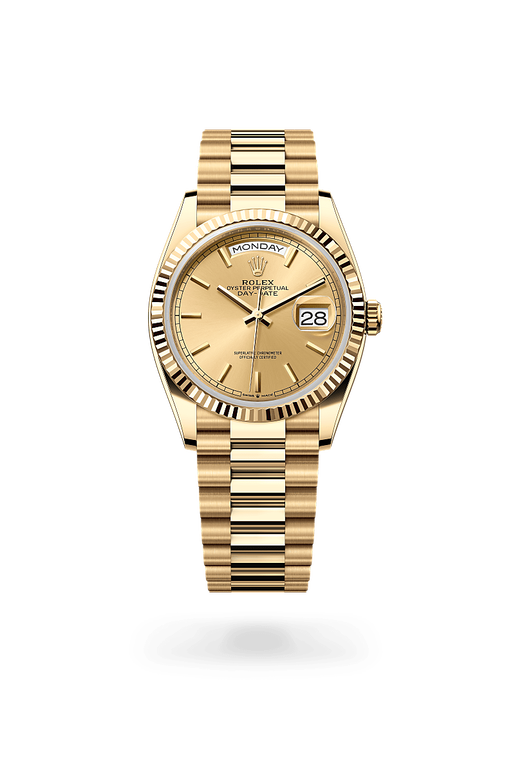 rolex day-date in 18 kt yellow gold, m128238-0045 - ben bridge