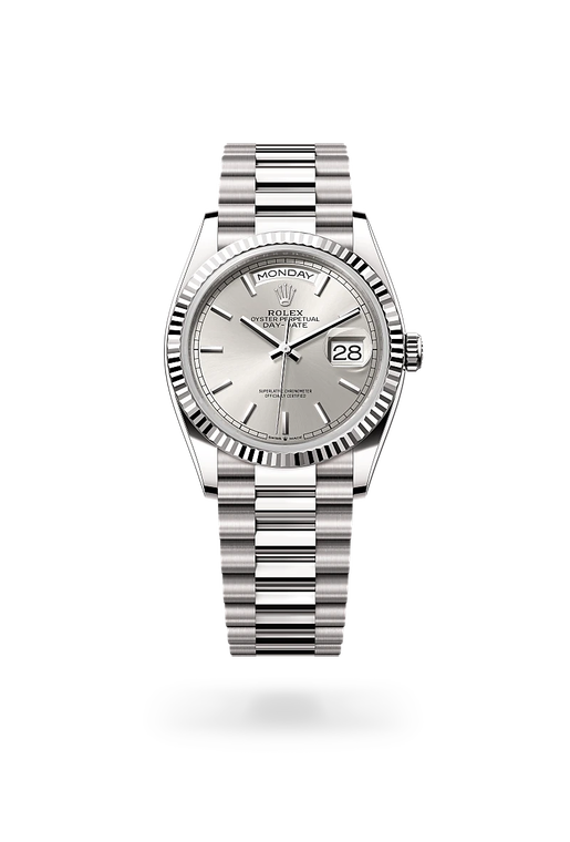 rolex day-date in 18 kt white gold, m128239-0005 - ben bridge